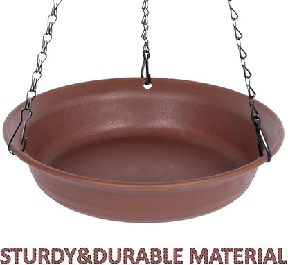 Hanging Bird Bath for Outside, VUWEZ Hanging Birdbath & Bird Feeder for Outdoors, Birds Water Wild Feeders Tray Bowl Accessories for Outdoor, Small Large Birdbaths Bowls for Garden Balcony Decoration
