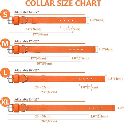 Heavy Duty Tactical Dog Collar - 1.5" Width Military Durable Thick Nylon with Adjustable Metal D Ring & Buckle Working Training K9 Collar for Medium Large Dogs (L(20"-23"), Orange)