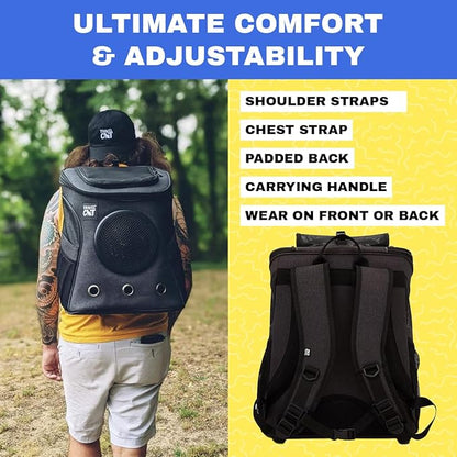 Fat Cat Backpack Carrier - Airline Approved Cat Carrier with Space Capsule Bubble for for Small Cats, Kitten - Premium Charcoal Cat Carrier Backpack for Outdoor, Travel, Hiking, Pet Supplies