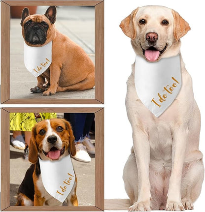 Engagement Gifts I do Too! Dog Bandana Pet Scarf Wedding Photo Prop Pet Accessories for Dog Lovers Owner Gift Engagement Party Bridal Shower Decorations