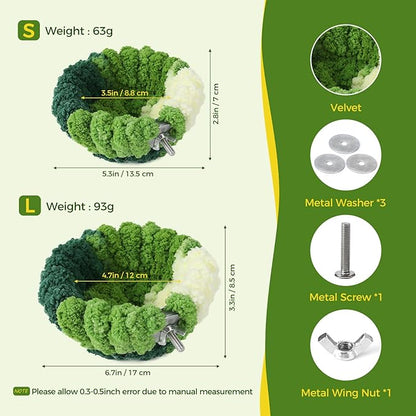 Bird Nest for Cage,Plush Hanging Bird Bed for Parakeet,Breeding Bird House for Conure,Budgie,Cockatiel,Lovebird,Canary,Finch,Hamster,Small Pets,Warm Nest(Green, L)
