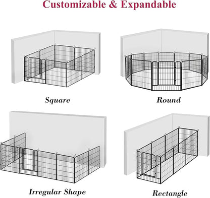 Dog Playpen Dog Fence Outdoor for Yard, 32inch 28 Panels Dog Pens Outside Anti-Rust Pet Playpen Exercise Pen with Lock for Large Medium Small Dogs, Portable Pet Fence for Yard RV Camping