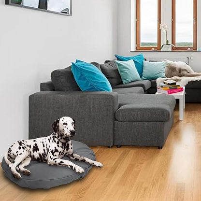 Dog Bed Cover Waterproof Replacement Machine Washable Covers for 24x24 Inch Dog Bed Heavy Duty Scratch Resistant Mattress Protector Pet Bed Round Grey Cover Only
