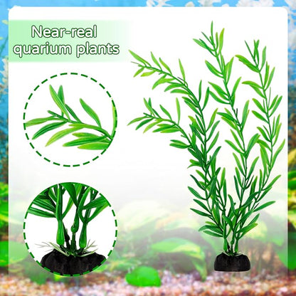 Fish Tank Accessories Aquarium Decorations Green Plants, 25pcs Green Fish Tank Decorations Plant, Aquarium Decor Plastic Plants