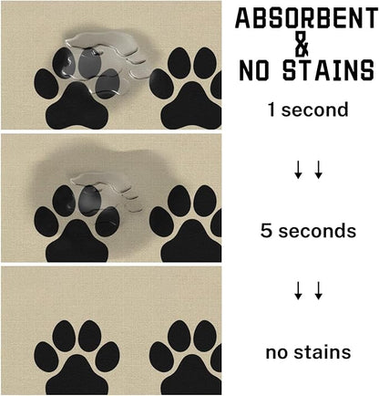 Absorbent Pet Dog Bowl Mat for Food and Water, Pet Cat Food Feeding Mat with Non Slip Rubber Backing, Dog Food Mats for Floors Waterproof, 16"x24"