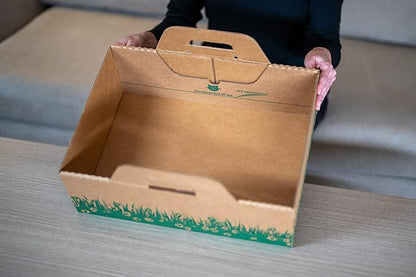 Disposable Ten Second Litter Boxes for Kitty/Cats. Made in The USA. Biodegradable Solution for Quick and Easy Disposal. Made of Recyclable Material. (8-Pack + Cottage)