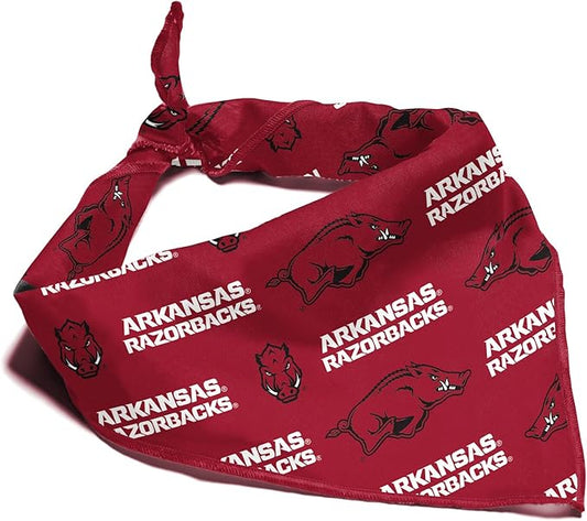 Arkansas Razorbacks Officially Licensed Bandana for Dogs and Cats | Fits Pets Great Gift Idea | Easy-to-Tie (Large, 28")