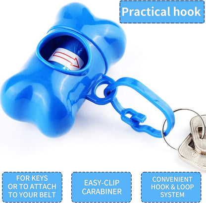 10 Pack Bone Shaped Poop Bag Dispenser Pet Waste Disposal Bag Dispenser (Random Color)