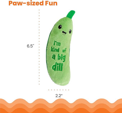 Catstages Crunchy Pickle Kicker Cat Toy – Plush Crinkle Toy with Catnip and Dental Mesh,6.5",(Pack of 2)