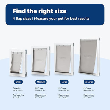 PetSafe Freedom Aluminum Pet Door - Easy Installation Heavy Duty Dog & Cat Door with Magnetic Tinted Flap - Long-Lasting Pet-Friendly Design - Extra Large - for Dogs Up to 220 lb