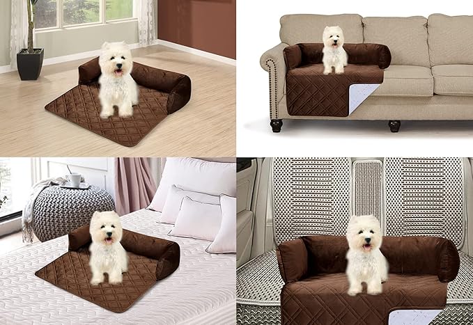 Brilliant Sunshine Premium Calming Dog Bed Mat, Silky Velvet, Removable Washable Cover, Cushion Protector and Couch Covers for Dogs, Pets, Cats, Extra Large, Chocolate