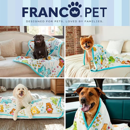 Franco Pet Care Bears Super Soft Cozy Waterproof Sherpa-Backed Blanket Throw for Small Dogs, Couch/Bed/Car, 30x40 (Officially Licensed Product)