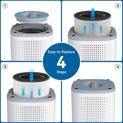 Tailulu Official AP100 Air Purifier Replacement Filter, 3-in-1 Air Purifier Filter, True H13 HEPA Filter, 2Pack