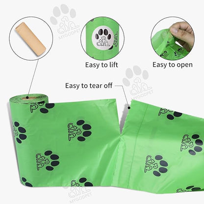 Dog Poop Bags Rolls with Dispenser 150 Count Biodegradable Poop Bags for Dog and Cat Ocean Soap Scented Waste Bag Leak Proof Doggie Poop Bag Doggy Trash Bag Green