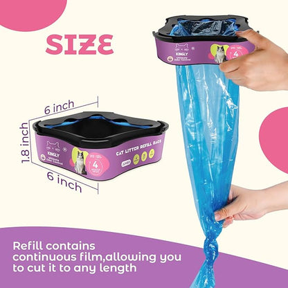 Premium Cat Litter Refill Bags |Jumbo 28FT 2-Pack | Lasts Up to 4 Months | 2 Cartridges for Superior Odor Control