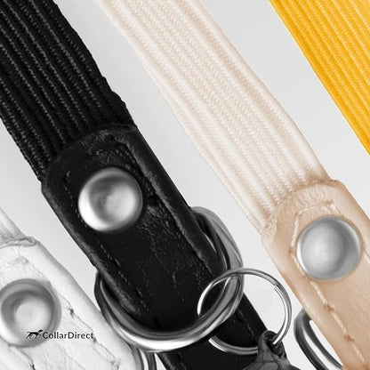 CollarDirect Leather Cat Collar, Cat Safety Collar with Elastic Strap, Kitten Collar with Bell Black Blue Red Orange Lime Green (8-11 Inch, Yellow)