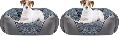 INVENHO Dog Bed Medium Size Dog, Orthopedic Warming Soft Calming Sleeping Puppy Bed Durable Pet Bed with Anti-Slip Bottom (Pack of 2)