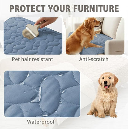 Ameritex Pet Bed Cover Dog Bed Blanket for Sofa and Furniture Waterproof New Pattern Design (30x70 Inch, Light Blue)