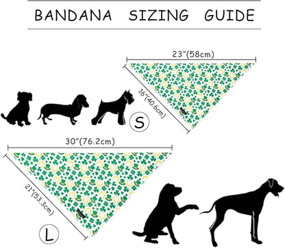 ARING PET St Patrick's Day Dog Bandana, Cute Green Shamrocks Pet Bandanas Scarf Triangle Bibs Handkerchief for Puppy Small Medium Large Boy Girl Dogs-L