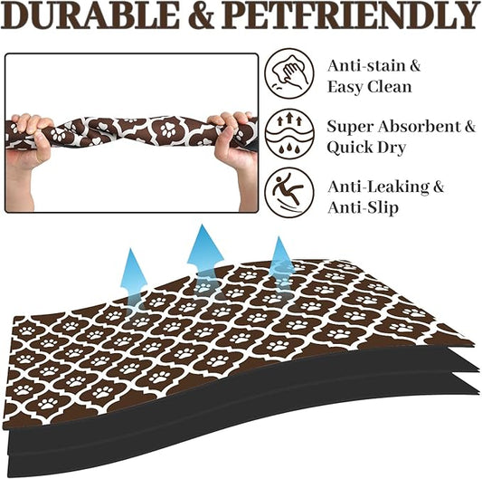 Dog Food Mat 24X32 Inch Pet Feeding Absorbent Mats for Floor Cat Water Bowl Placemats Non-Slip Washable Dog Mat for Food and Water