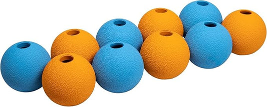 Amazon Basics Interactive Bouncy Durable Rubber Dog Toy Balls, 2.5 inch, Multi-Color Blue/Orange, Pack of 10