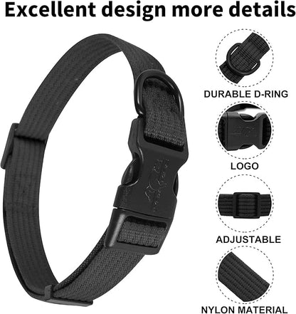 lynxking Dog Collar Soft Padded Breathable Cotton Solid Color Strong Adjustable Pet Collar for Little Puppy