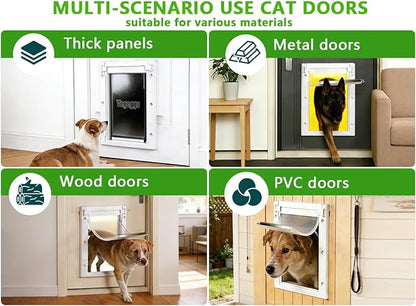 Dog Door Doggy Door Easy Install - Wood & PVC Doors & Walls，Dgooie Free Movement & Flexible Control - 2 Magnetic Flaps & Sliding Lock,Telescoping Frame,10 1/8" x 15 3/4" for Large Dogs Up to 100 lb