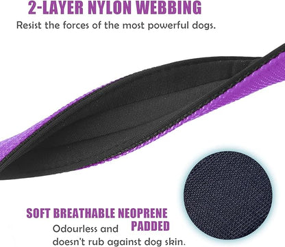 Heavy Duty Tactical Dog Collar - 1.5" Width Military Durable Thick Nylon with Adjustable Metal D Ring & Buckle Working Training K9 Collar for Medium Large Dogs (L(20"-23"), Purple)