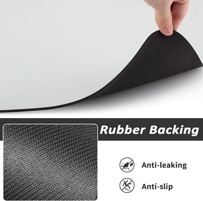 Dog Food Mat - Absorbent Cat Mat for Food and Water, No Stains Pet Feeding Bowl Mat, Easy to Clean Pet Placemats, Quick Dry Dog Water Dispenser Mat for Messy Drinkers | Paw Light Grey 18"x 28"
