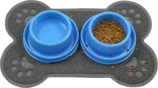 Petlike Pet Feeding Mat for Large Dogs and Cats, Non-Slip and Waterproof Large Dog Bowl Mat for Food and Water, Easy to Clean(Exclude Bowl…