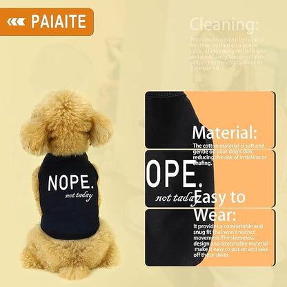 Discover Cozy Cotton Canine Wear: Soft, Lightweight, and Breathable Dog Shirt Vest with Eye-Catching Graphics(Nope not Today), Keeping Your Furry Friend Warm and Comfy! Grey XL