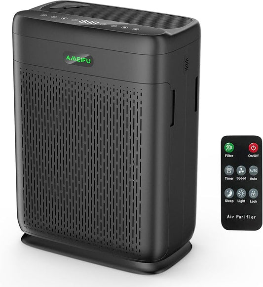 Air Purifiers for Home Large Room with Remote Up to 3000 Sq Ft, Double-Sided H13 Hepa Pet Air Purifier with PM 2.5 Display Air Quality Sensor, Washable Pre-Filter Air Cleaner for Dust, Pets, Smoke