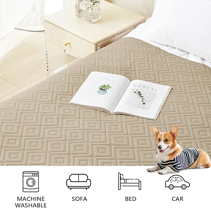 hyha Waterproof Dog Blanket, Soft Dog Bed Cover Pet Blankets, Waterproof Sofa Couch Cover for Dogs Washable, Reversible Pet Couch Covers for Sofa Furniture (40x70 Inch, Taupe/Taupe)