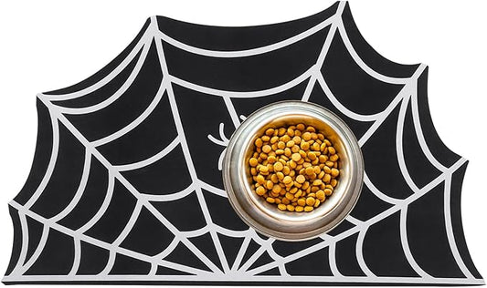 Halloween Pet Mat for Food and Water, Pet Feeding Mat for Dog Cat Bowl Absorbent Anti-Stain Non-Slip Quick Dry Easy Clean Floor Placemat, Pets Accessories Indoor (12 * 20 in)