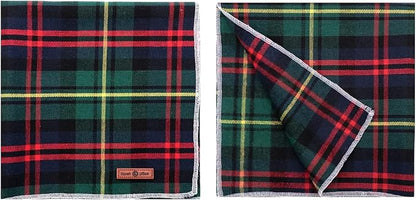 Lionet Paws Christmas Dog Bandana Washable Cotton Handkerchief Scarf Triangle Green Bandanas for Small Medium Dogs Girl Boy