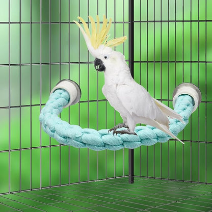 Dnoifne Bird Rope Perch, Cotton Bendable Parrot Perch Stand Toy, Bird Standing Climbing Rope, Bird Cage Accessory, Suitable for Small Birds Parrot Parakeet Budgies Cockatiels Lovebirds (22"/55 CM)
