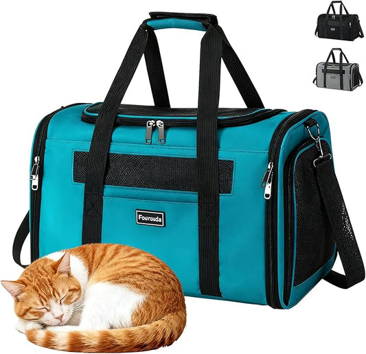 Airline Approved Dog Carrier. Cat Soft-Sided Carriers,Small Dog Travel Carriers,Small Animal Rabbit Carrying Case,TSA Airline Approved Pet Carrier（Blue）