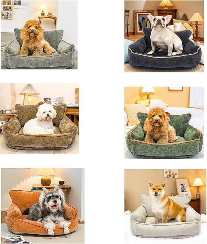 Orthopedic Dog Bed with Memory Foam, Washable Plush Pet Bed for Small, Medium & Large Dogs, Cozy Bolster Crate Dog Bed for Joint Support & Comfort.(Light Gray)