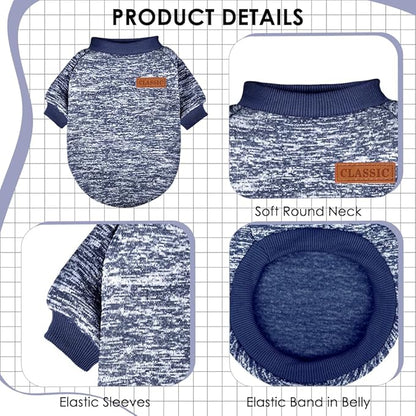 2 Pcs Dog Sweaters for Small Dogs Girl Boy Winter Fleece Clothes Warm Soft Dog Sweatshirt Outfit for Dogs Cats Pet Apparel