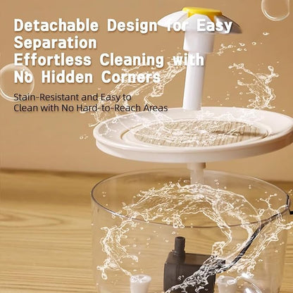 Bird Bath for Parakeets - Small Medium Bird Shower & Bathing Fountain with Filtered Circulating Water Pool Sink for Parrots Lovebirds Conures Finches Cockatiels - Pet Accessories (White Large)