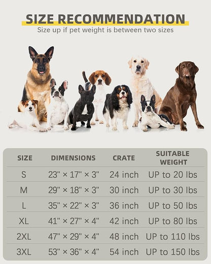 Orthopedic Dog Beds for Extra Large Dogs Waterproof Pet Kennel Pad with Removable Washable Cover and Non-Slip Bottom, 47x29 Inch, Pink
