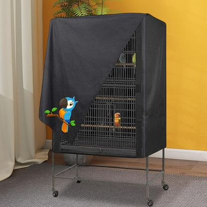 Bird Cage Cover, Large Bird Cage Covers for Night, Waterproof Parrot Cage Protector Covers, Good Night birdcages Covers for Parrot House, Black, 4 Sizes