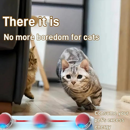 Interactive Cat Toys for Indoor Cats, Agility Move Cat Balls,Motion Activated Cat Balls, Cat Toys for Bored Indoor Cats（Red）