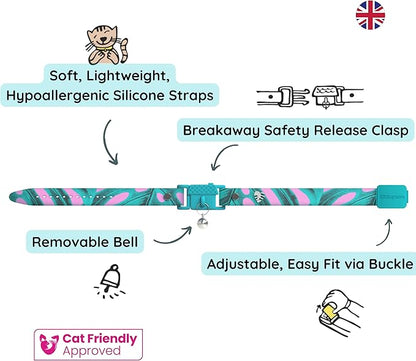 Kittyrama Botanicals Monstera Kitten Collar. Award Winning. Hypoallergenic, Quick Release Breakaway, Comfy & Soft. Vet Approved. Other Styles Available