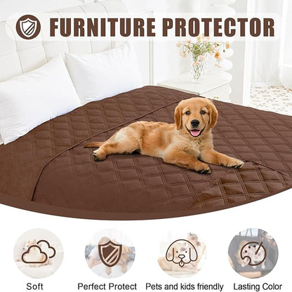 Smiry Waterproof Dog Bed Cover Blanket 30x53, Soft Reversible Pet Blanket, Washable Leakproof Cats Dogs Couch Cover for Sofa, Couch, Furniture, Brown/Brown