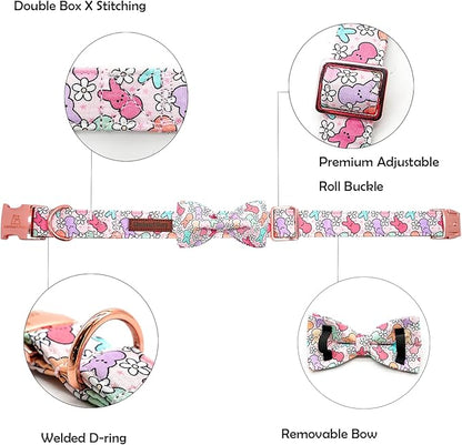Lionheart Glory Easter Day Dog Collar with Bowtie for Large Dogs, Rabbits