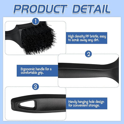 2 Pcs Bird Bath Brush Black Hard Bristle Cleaning Brush with Ergonomic Handle Utility Bird Bath Scrub for Bird Feeder Bath Accessories Fountain Outdoor Cleaning