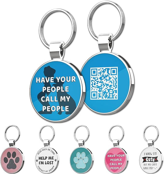 MYLUCKYTAG QR Code Pet ID | Personalized Dog & Cat Collar Tag | Online Profile with Instant Scanned Location Alert Email