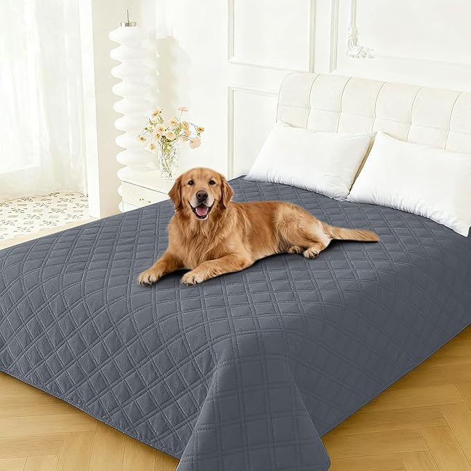 Waterproof Dog Bed Cover Pet Blanket, Soft Couch Cover for Dogs Washable, Non-Slip Dog Blanket Protect Furniture Couch Sofa Car for Puppy Large Dogs Cat (52x82 Inch, Dark Grey)