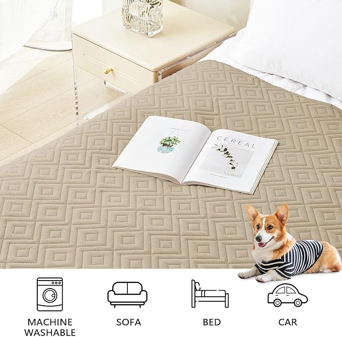 hyha Waterproof Dog Blanket, Soft Dog Bed Cover Pet Blankets, Waterproof Sofa Couch Cover for Dogs Washable, Reversible Pet Couch Covers for Sofa Furniture (40x70 Inch, Taupe/Beige)